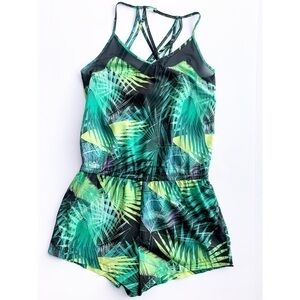Fabletics Rainforest Print‎ Dash Romper Small